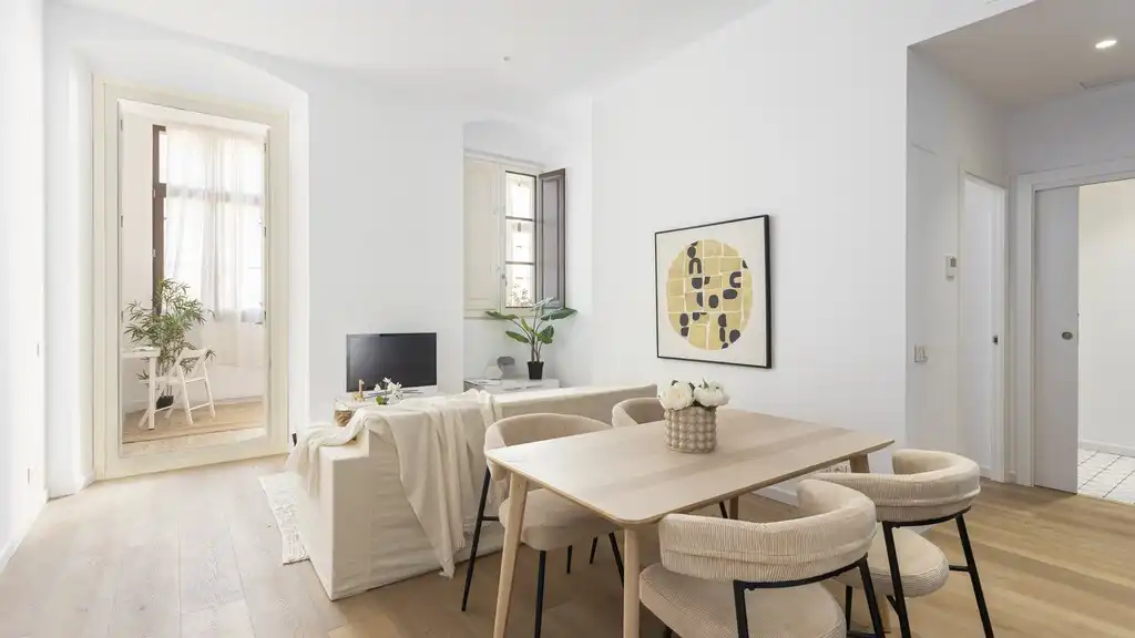 Sala de estar de Apartamento en venta en Barcelona con Aire acondicionado, Calefacción y Parquet