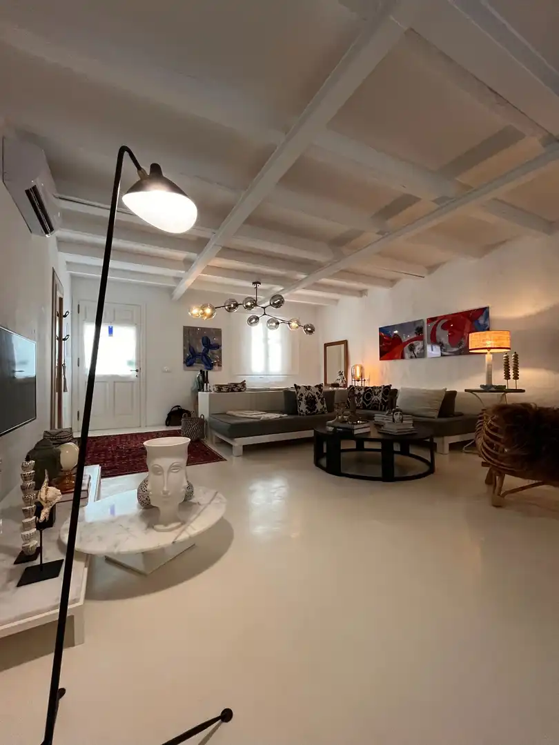 Wohnzimmer von Country house zum Verkauf in Es Migjorn Gran mit Klimaanlage, Heizung und Privatgarten