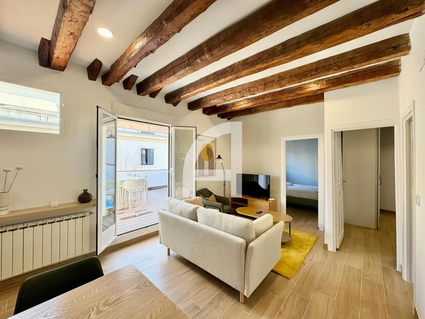 Sala d'estar de Àtic de lloguer en Madrid amb Aire condicionat, Calefacció i Terrassa