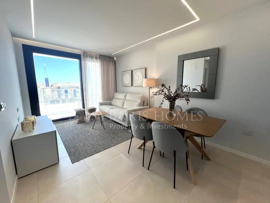 Sala de estar de Ático en venta en Dénia con Piscina comunitaria