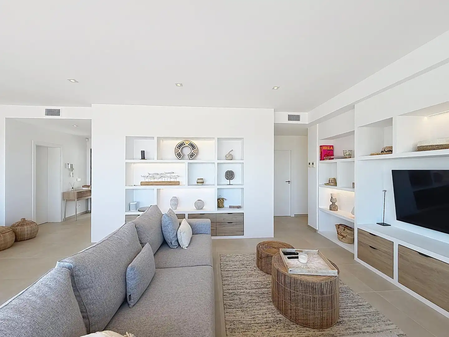 Sala de estar de Casa o chalet en venta en Benitachell / El Poble Nou de Benitatxell con Aire acondicionado, Calefacción y Jardín privado
