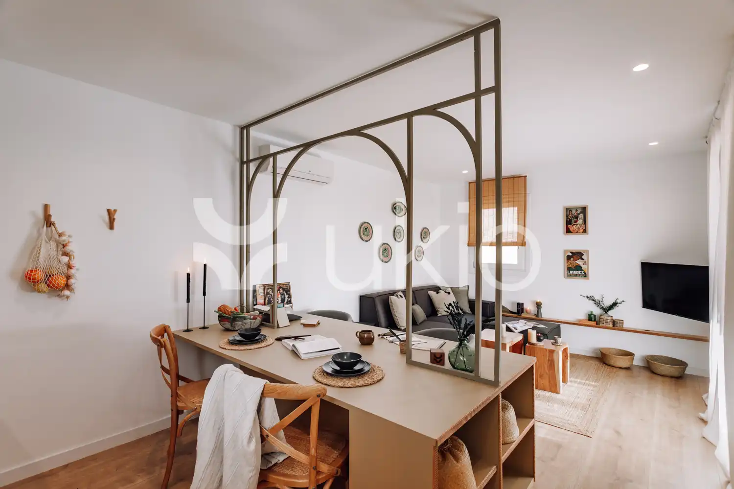 Sala de estar de Ático de alquiler en Barcelona con Aire acondicionado, Calefacción y Terraza