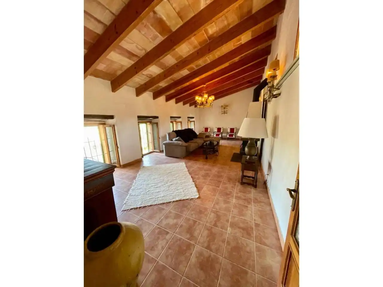 Wohnzimmer von Country house zur Miete in Pollença mit Klimaanlage, Heizung und Privatgarten