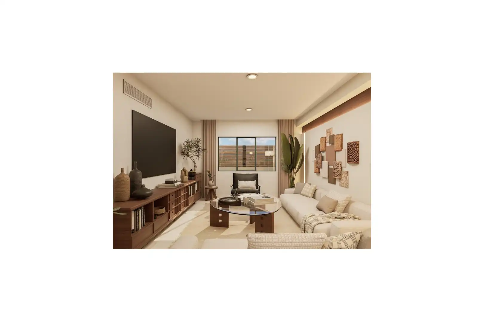 Living room of Flat for sale in Fuente Álamo de Murcia  with Air Conditioner, Private garden and Terrace