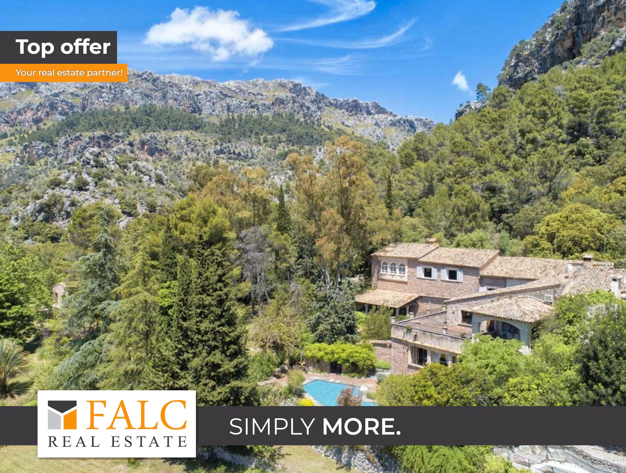 Vista exterior de Casa o chalet en venta en Escorca con Jardín privado y Piscina