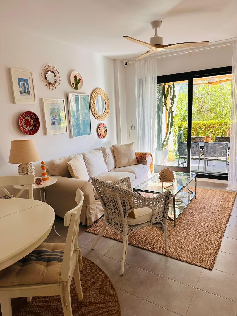 Wohnzimmer von Wohnung zum Verkauf in Vera mit Klimaanlage, Heizung und Privatgarten