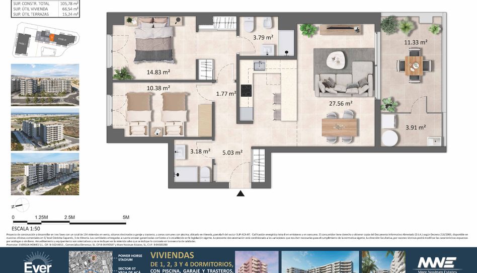 Foto 1 de Piso en venta en Poligono Sup, 115, Nueva Almería - Cortijo Grande - Vega de Acá, Almería
