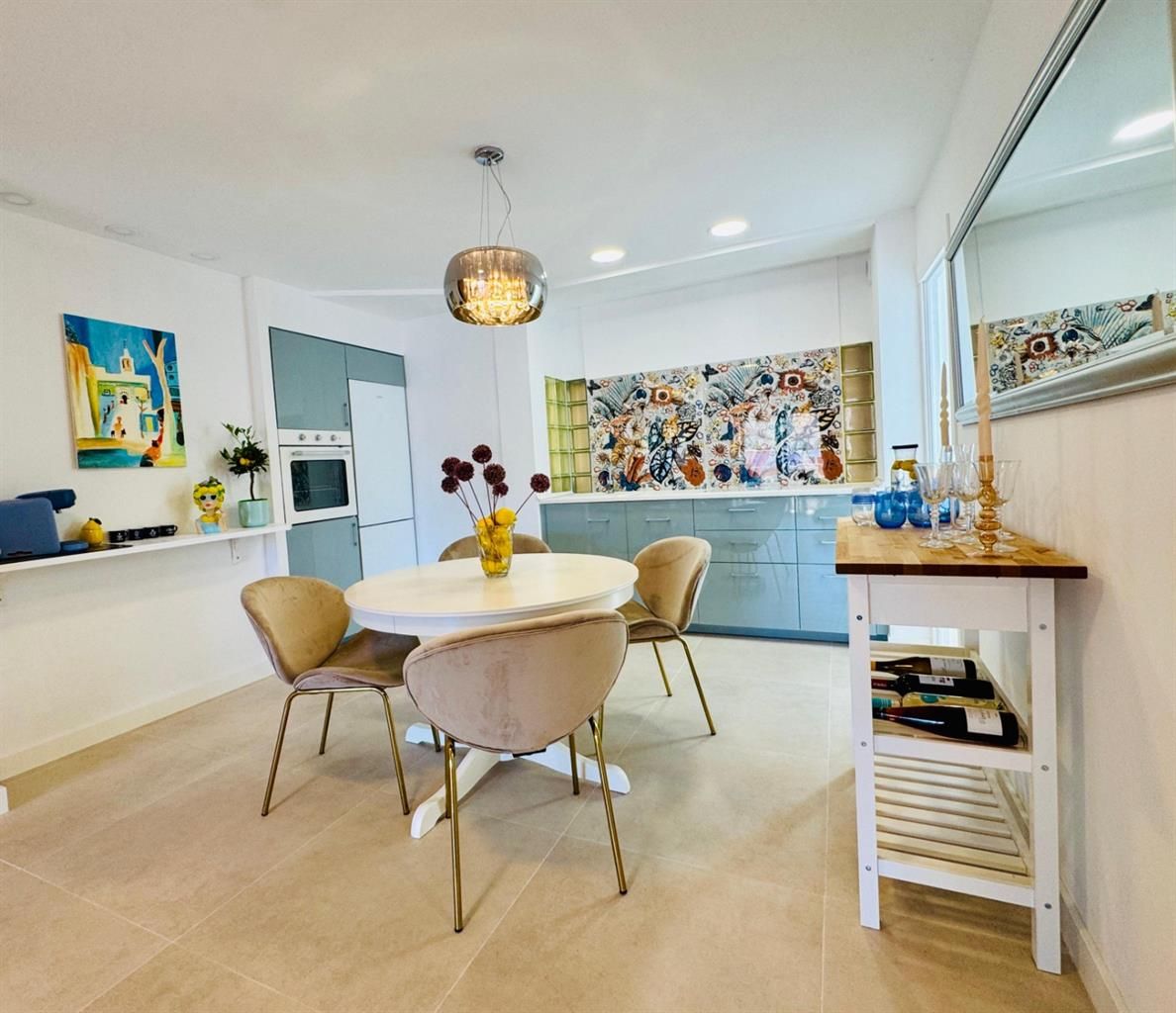 Kitchen of Flat for sale in Calpe / Calp  with Air Conditioner, Terrace and Furnished