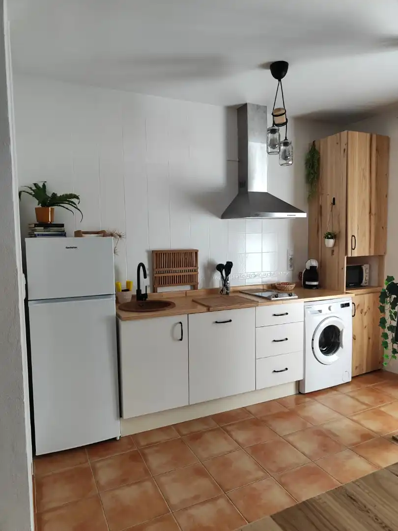 Cuina de Apartament en venda en El Bosque amb Aire condicionat, Jardí privat i Moblat