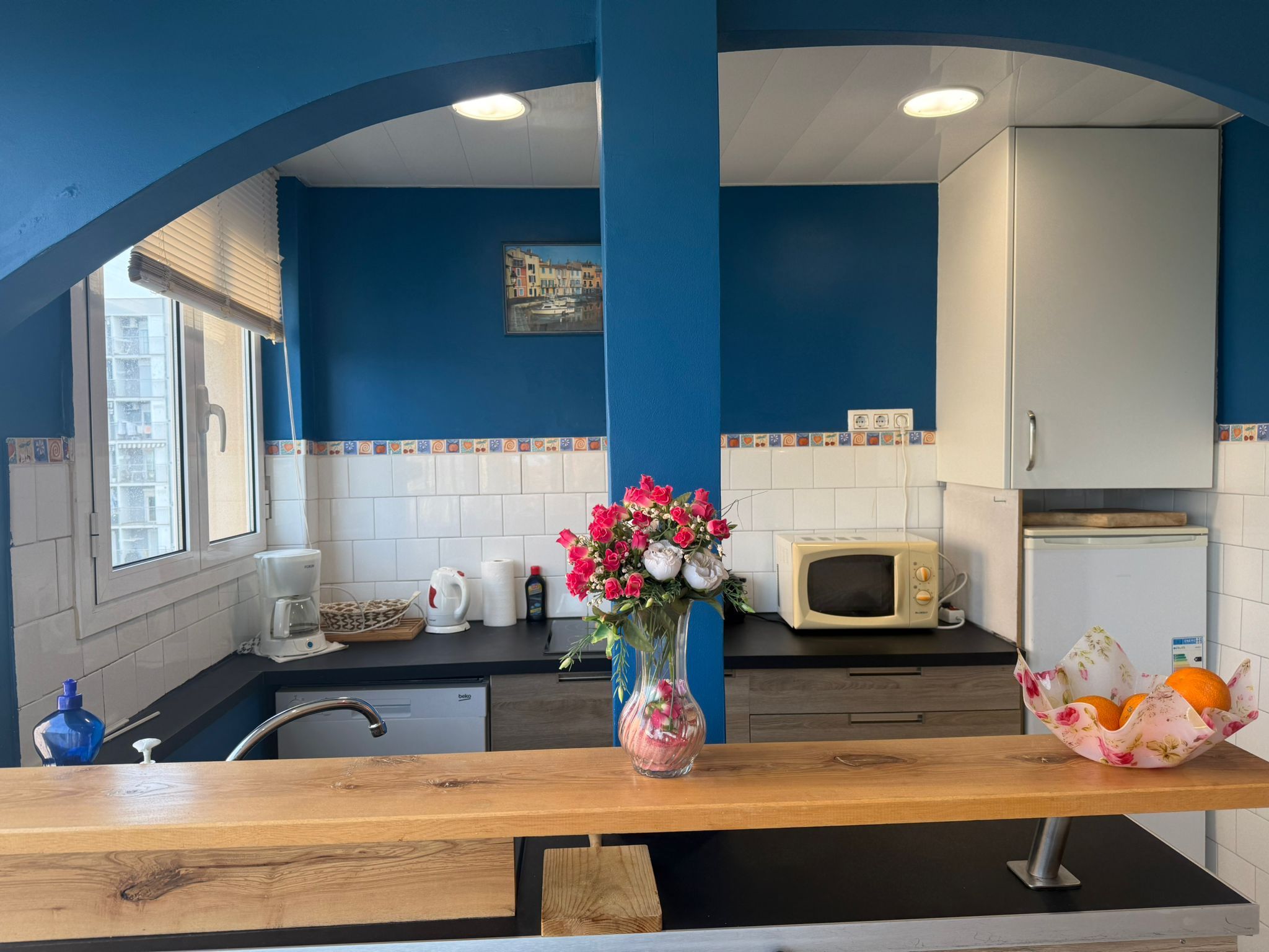 Kitchen of Apartment for sale in Blanes  with Heating, Private garden and Swimming Pool
