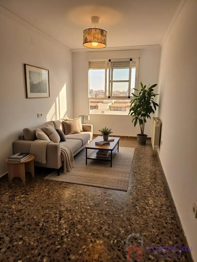 Wohnzimmer von Dachboden zum Verkauf in Castellón de la Plana / Castelló de la Plana mit Klimaanlage, Heizung und Terrasse