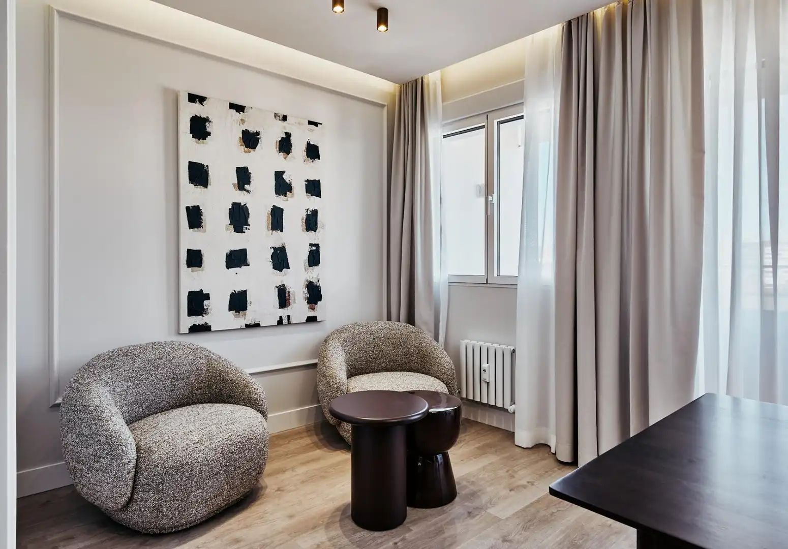 Sala d'estar de Apartament en venda en Madrid amb Calefacció, Terrassa i Moblat