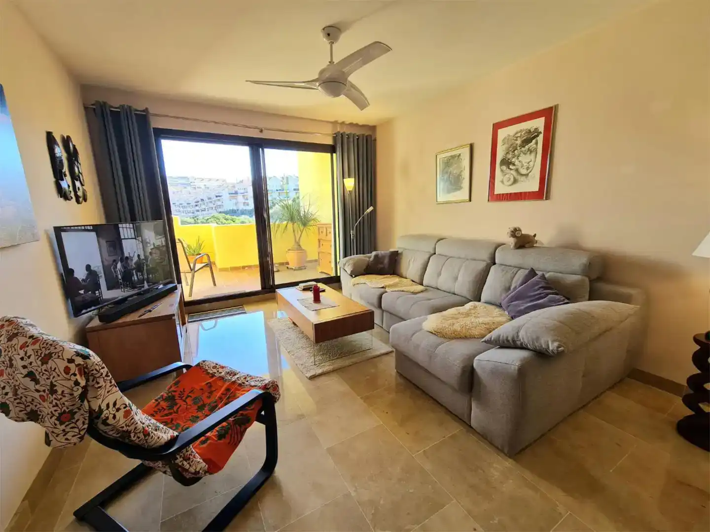 Living room of Flat for sale in Manilva  with Air Conditioner and Swimming Pool