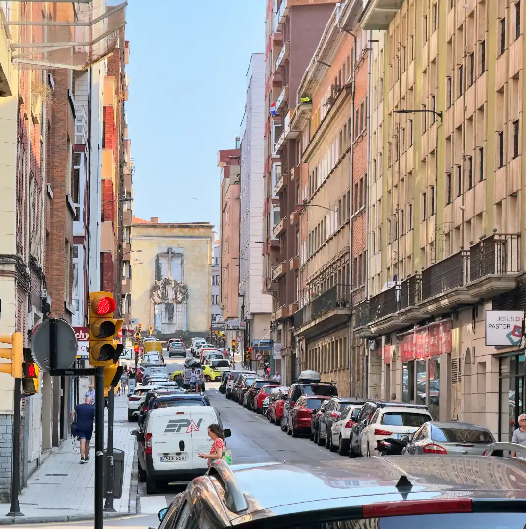 Vista exterior de Pis en venda en Gijón  amb Calefacció, Parquet i Terrassa