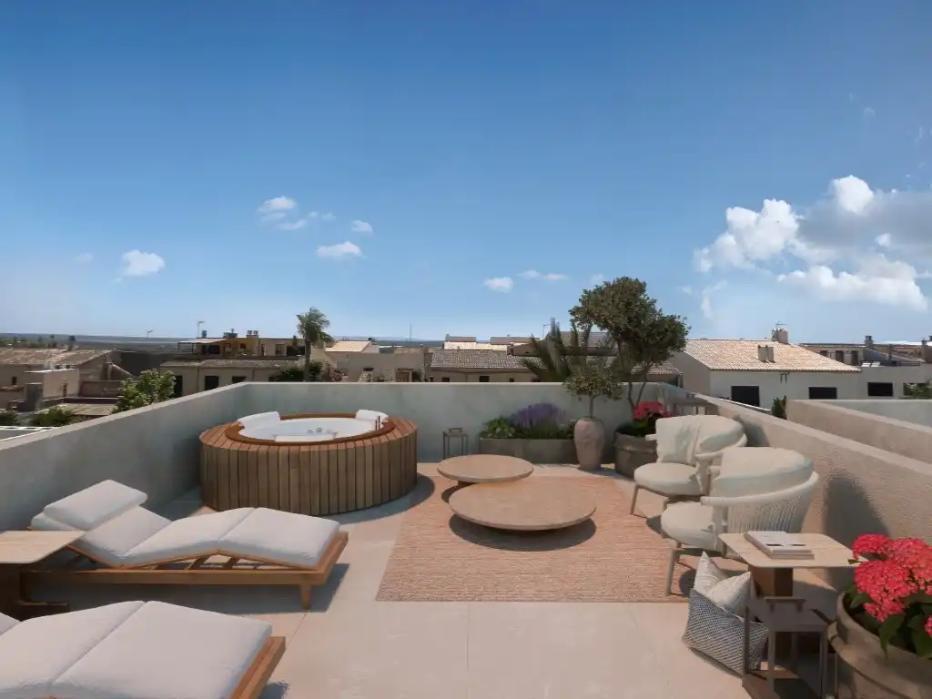 Terraza de Casa adosada en venta en Ses Salines con Aire acondicionado, Jardín privado y Terraza