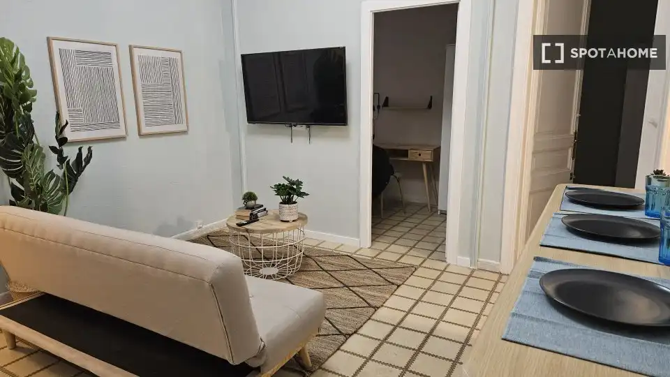 Living room of Flat for share in Barcelona  with Air Conditioner, Heating and Furnished