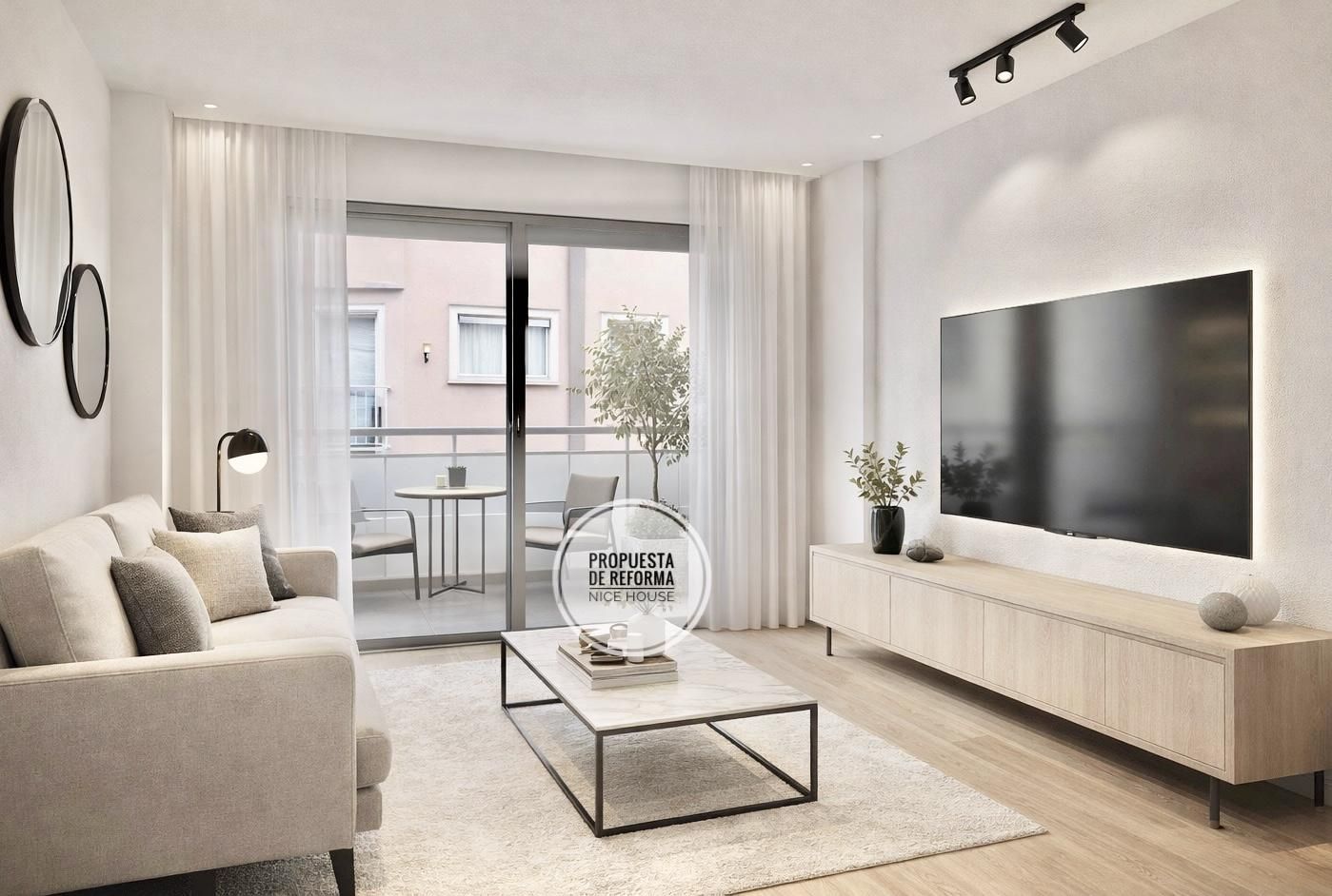 Sala de estar de Piso en venta en  Madrid Capital con Aire acondicionado y Terraza