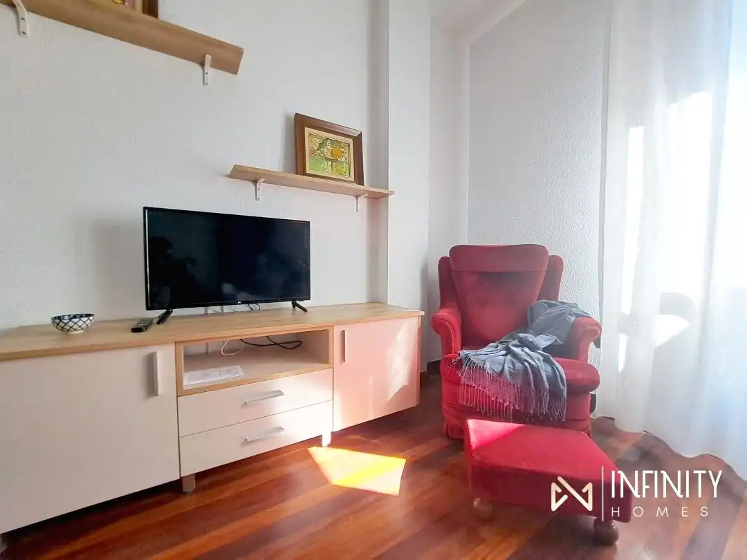 Wohnzimmer von Wohnungen zur Miete in Bilbao  mit Heizung, Terrasse und Ofen