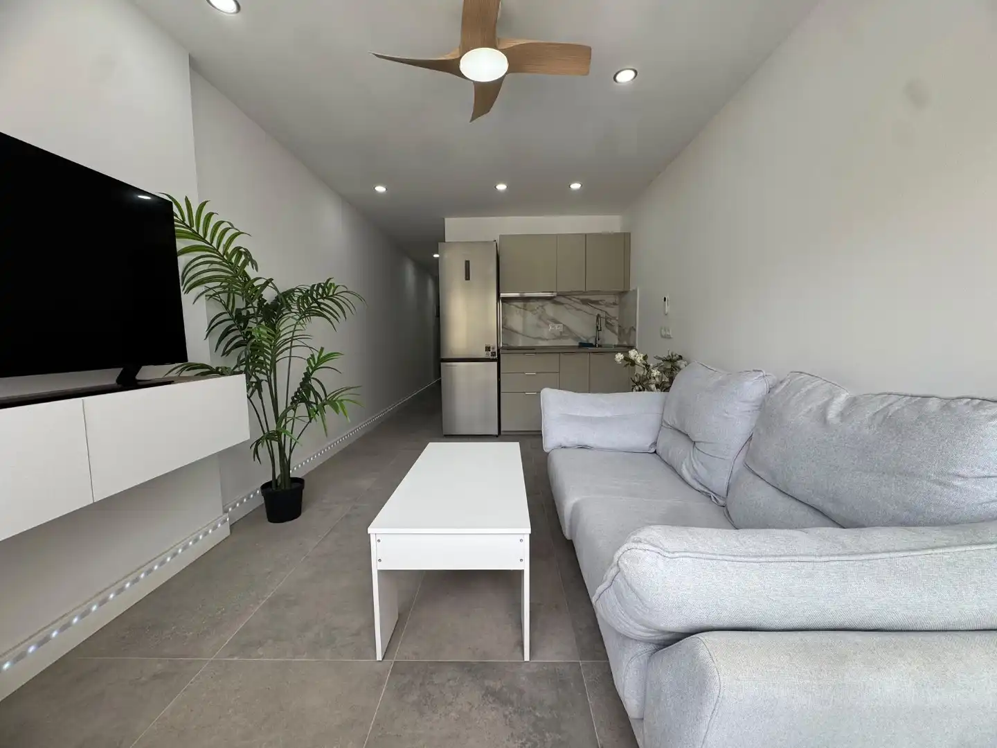 Wohnzimmer von Wohnung zur Miete in San Bartolomé de Tirajana mit Klimaanlage und Terrasse