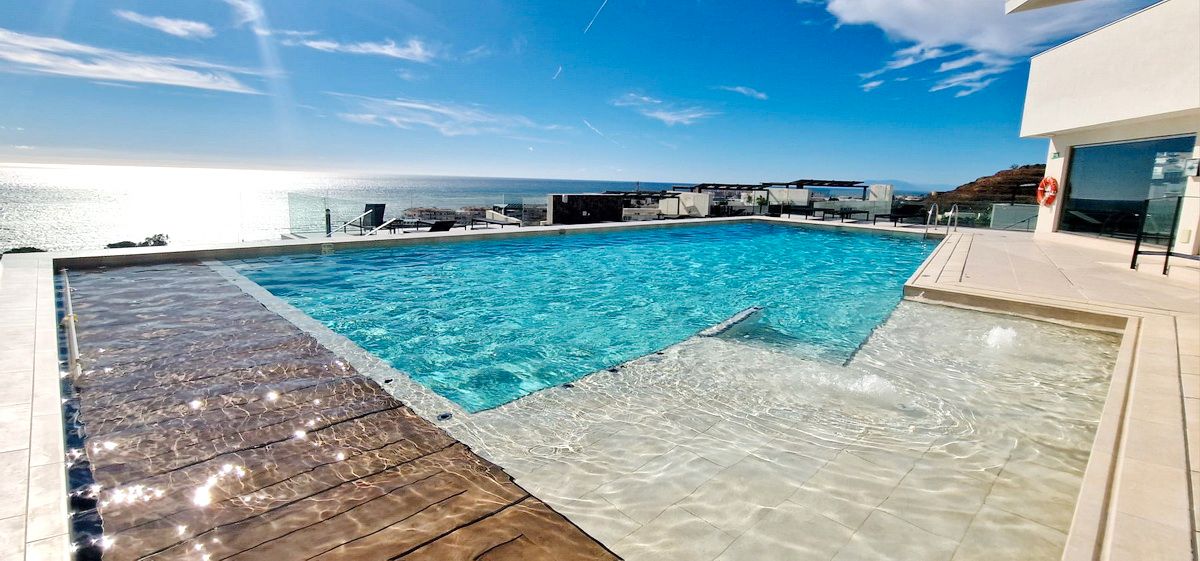 Swimming pool of Single-family semi-detached for sale in Torrox  with Furnished