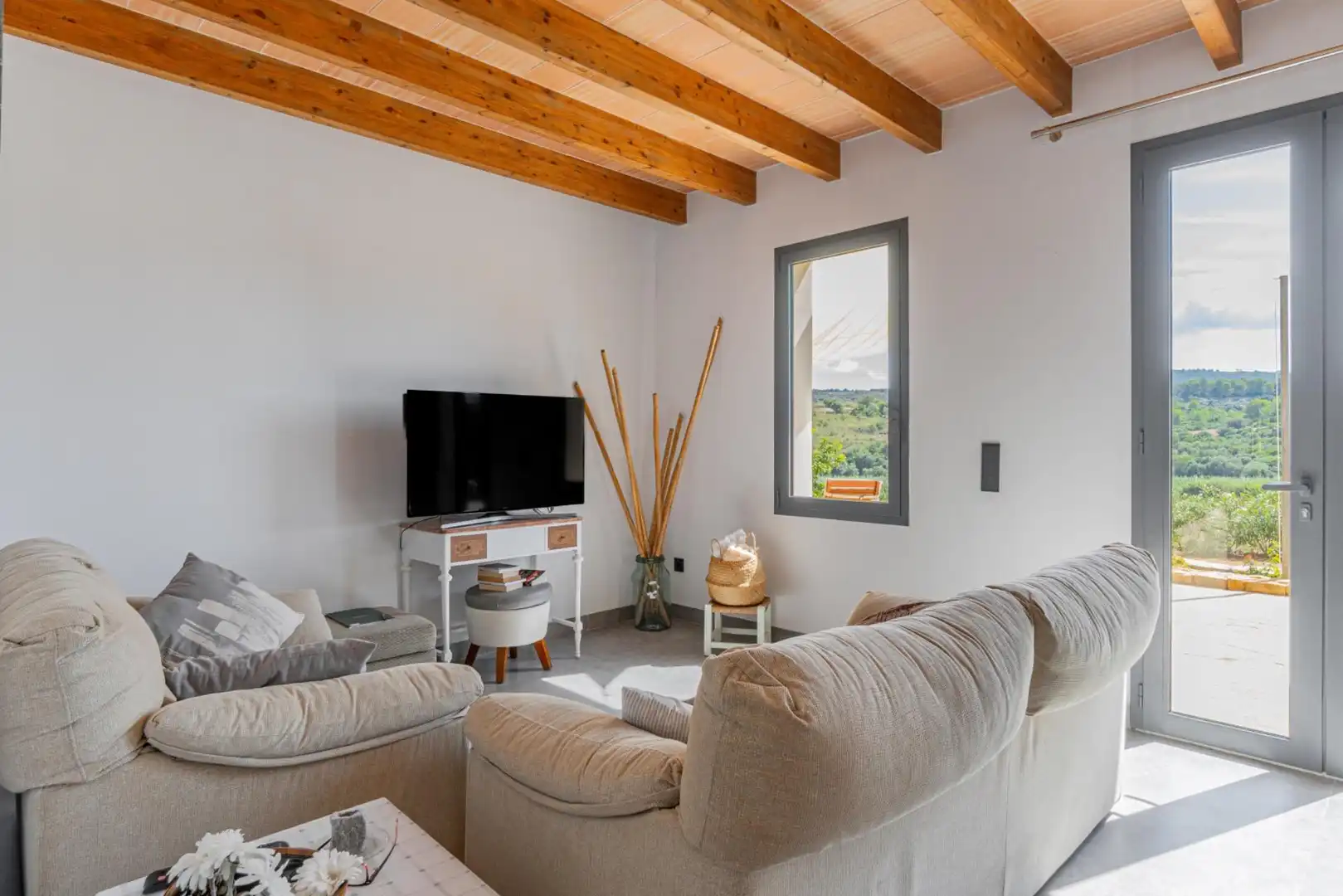 Wohnzimmer von Country house zur Miete in Manacor mit Klimaanlage, Heizung und Privatgarten