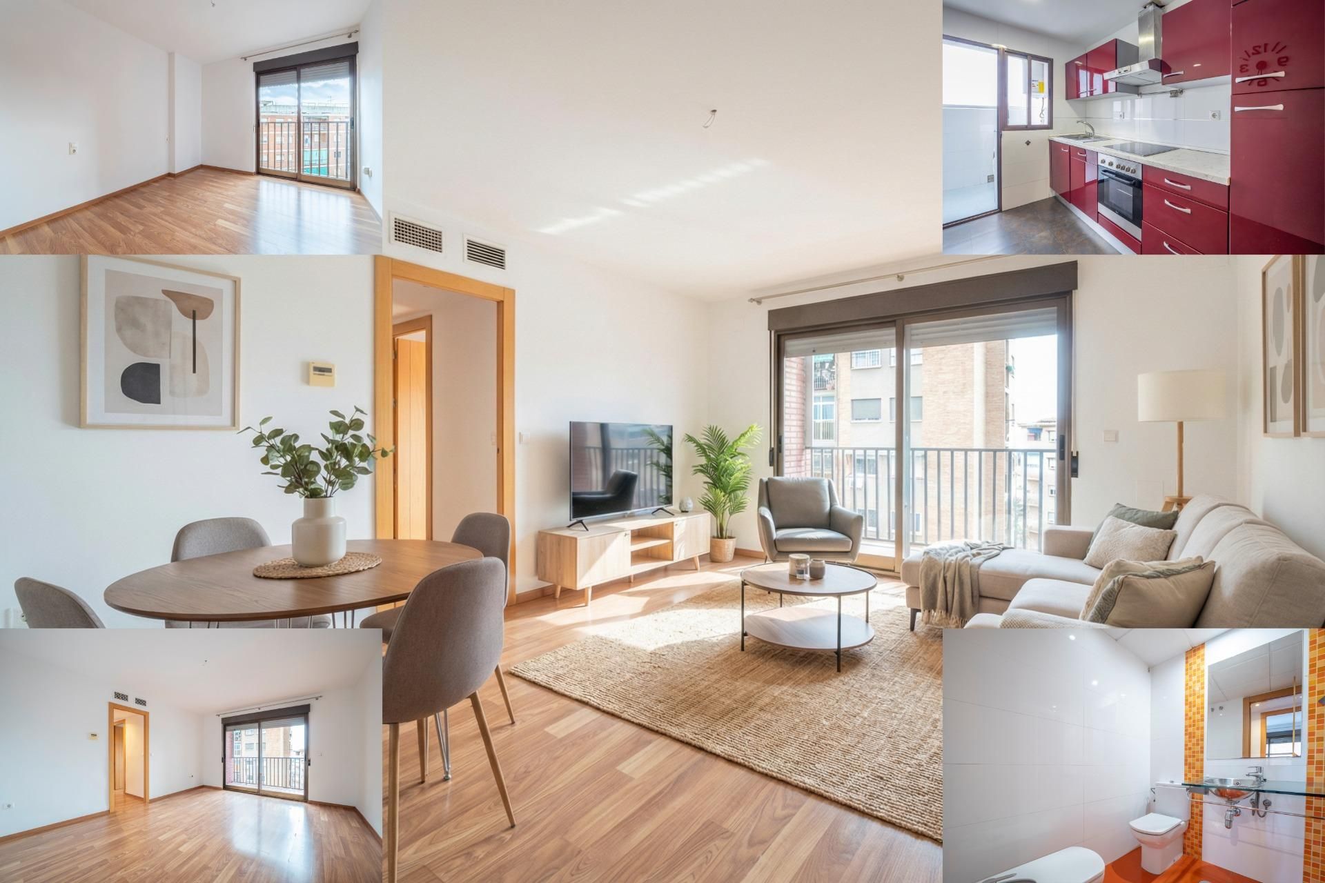 Living room of Flat to rent in  Granada Capital  with Air Conditioner, Parquet flooring and Terrace