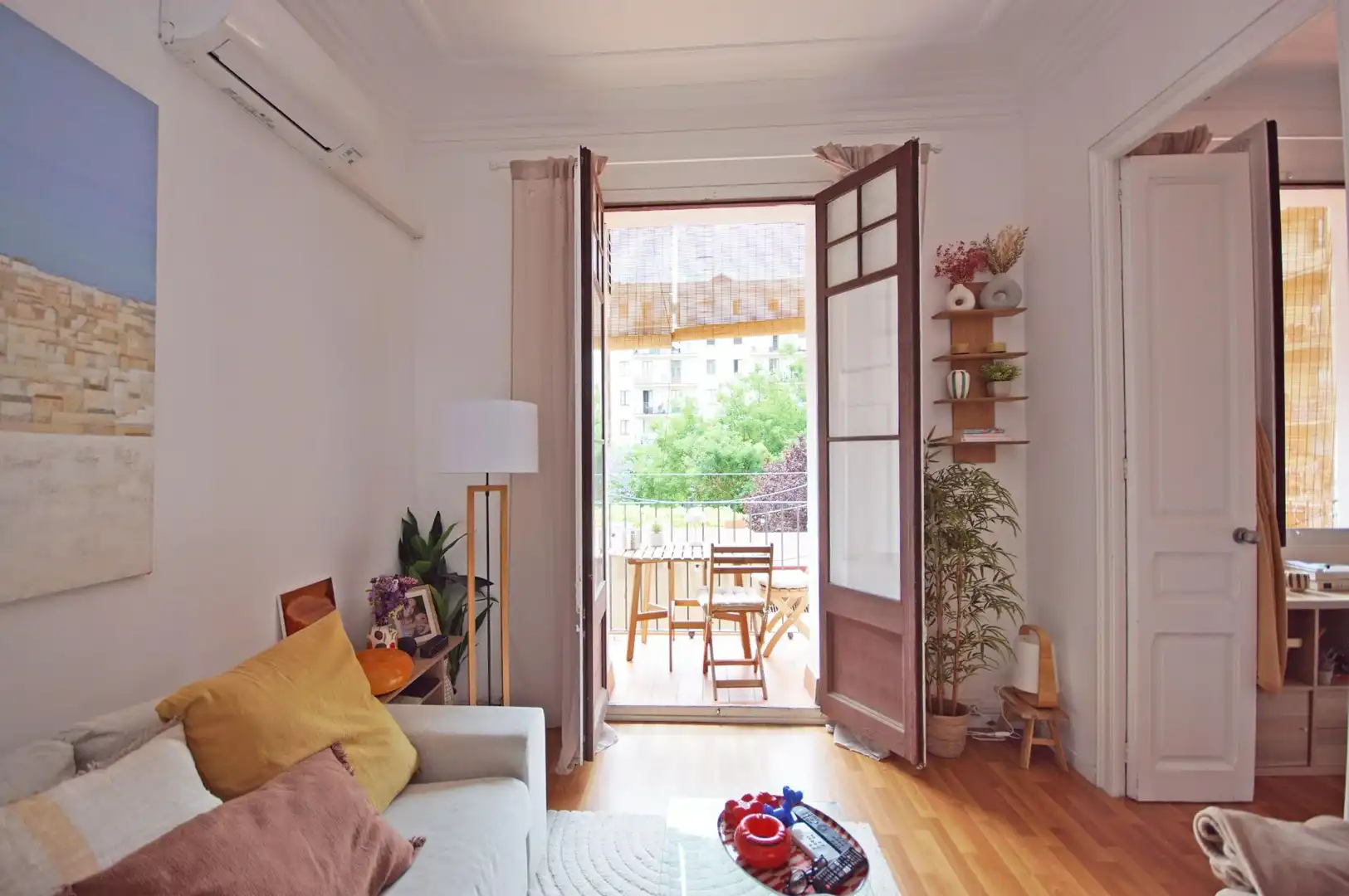 Sala de estar de Piso en venta en Barcelona con Aire acondicionado, Parquet y Terraza