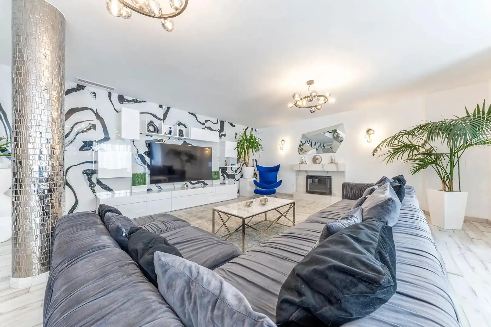 Wohnzimmer von Dachboden zum Verkauf in Alicante / Alacant mit Klimaanlage, Heizung und Terrasse
