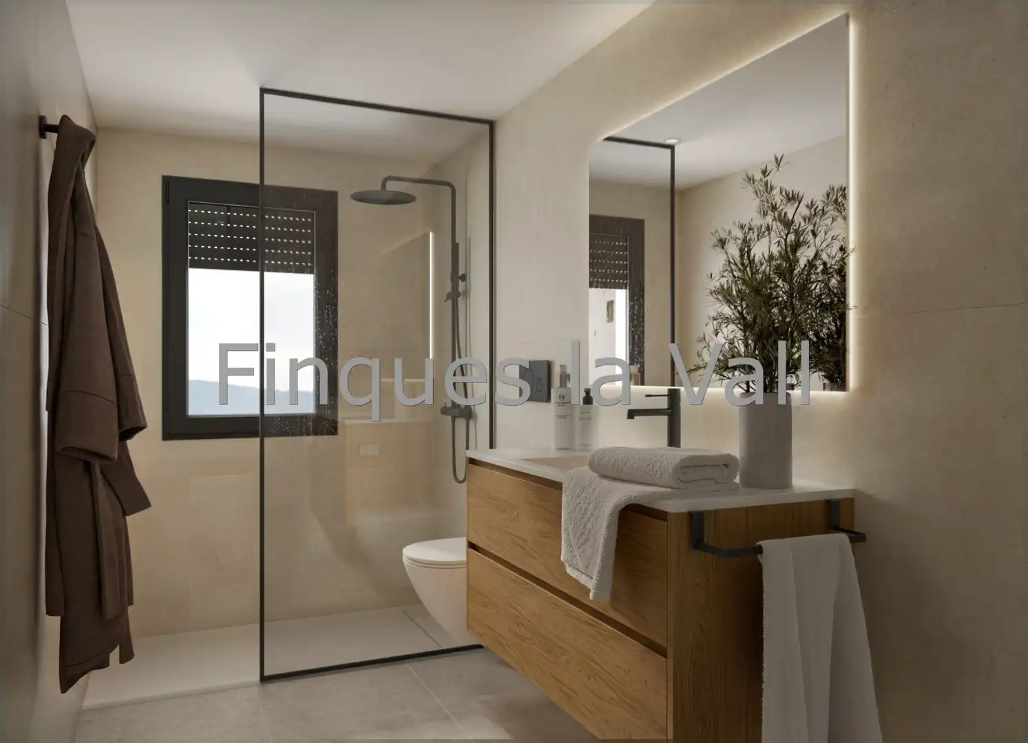 Badezimmer von Einfamilien-Reihenhaus zum Verkauf in Roda de Ter mit Privatgarten, Terrasse und Balkon