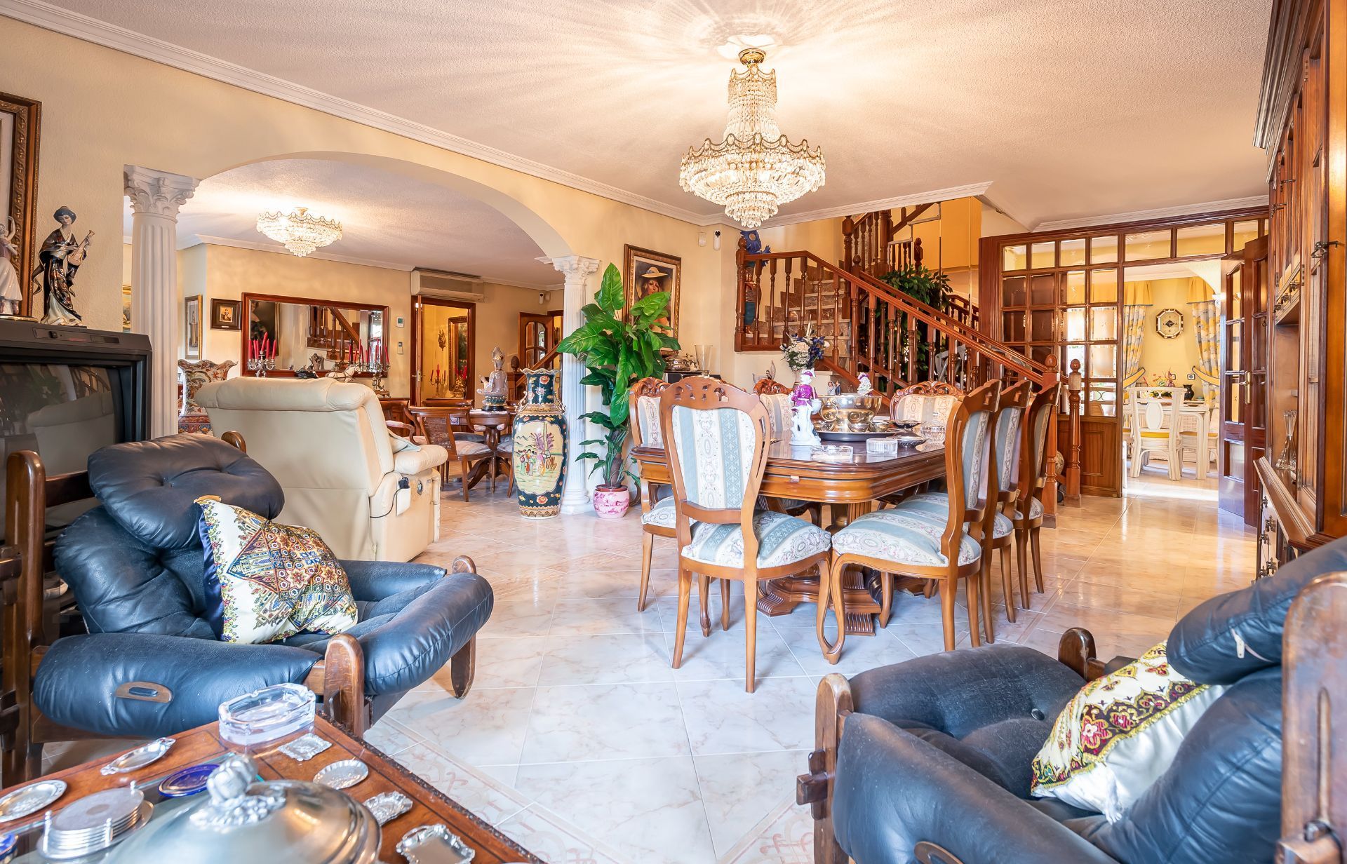 Dining room of House or chalet for sale in  Madrid Capital  with Air Conditioner, Heating and Private garden