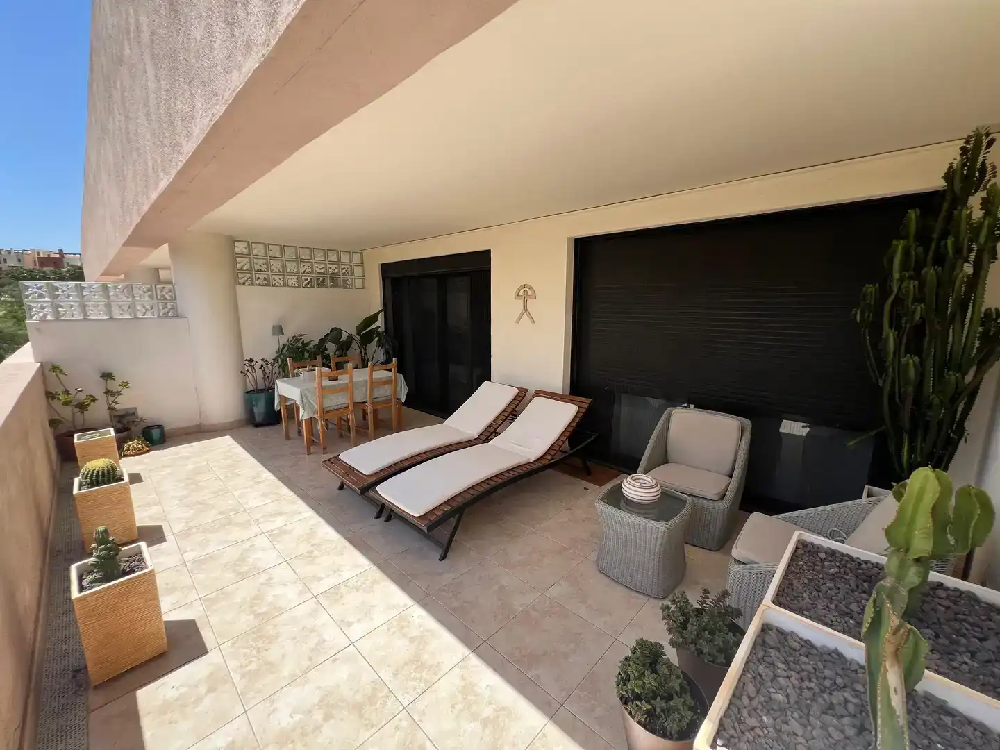 Terrassa de Apartament de lloguer en Vera amb Aire condicionat, Jardí privat i Piscina