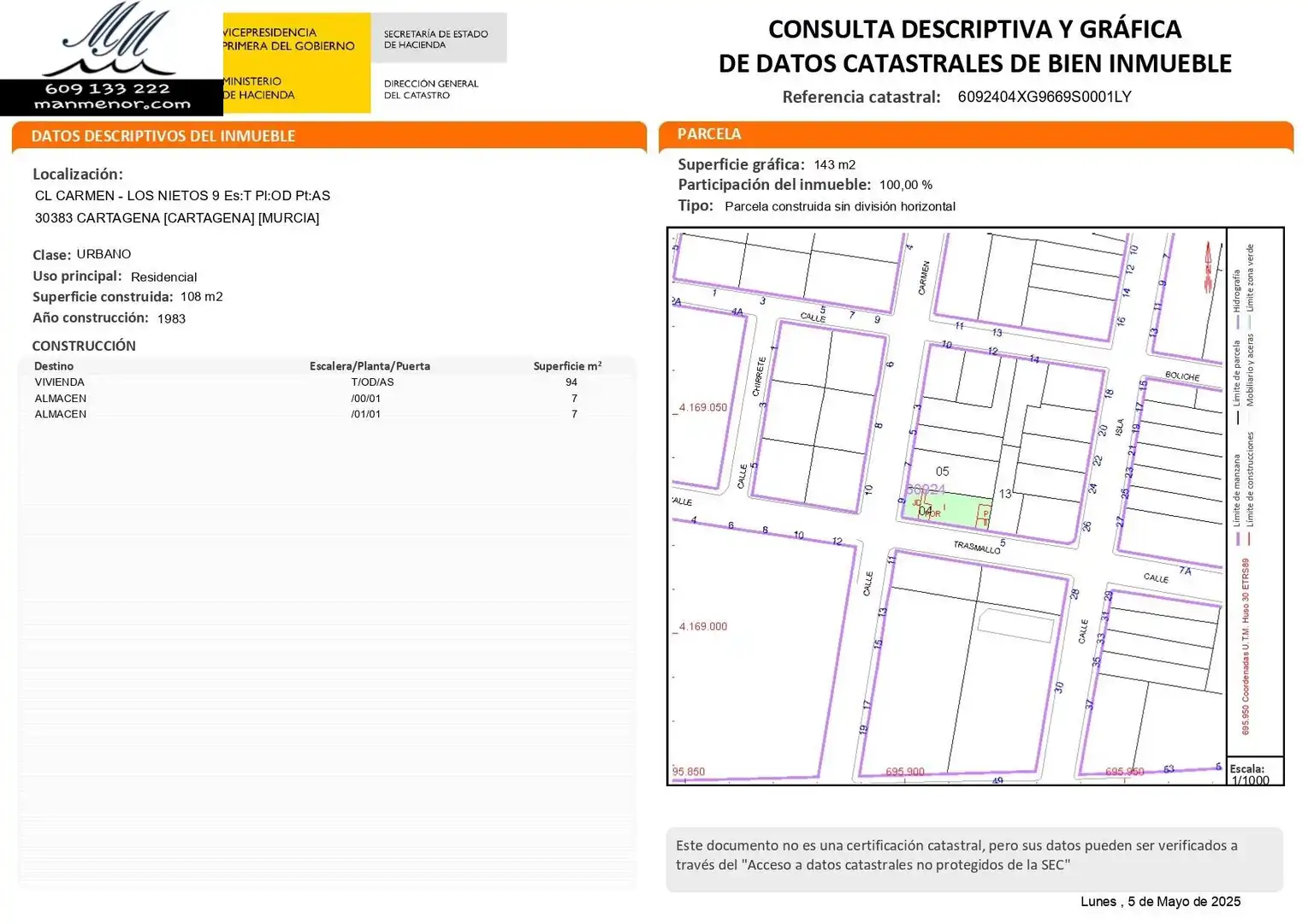 Vista exterior de Casa adosada en venta en Cartagena con Aire acondicionado, Jardín privado y Trastero