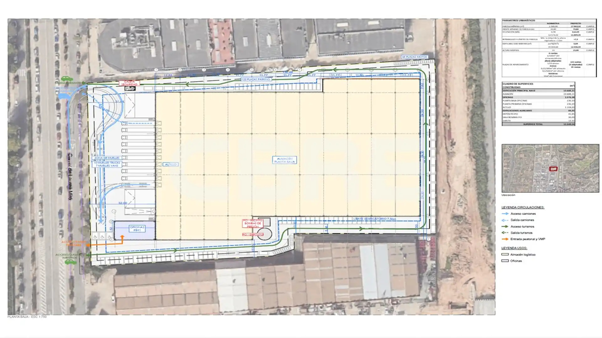 Vista exterior de Nave industrial de alquiler en Sant Feliu de Llobregat con Alarma