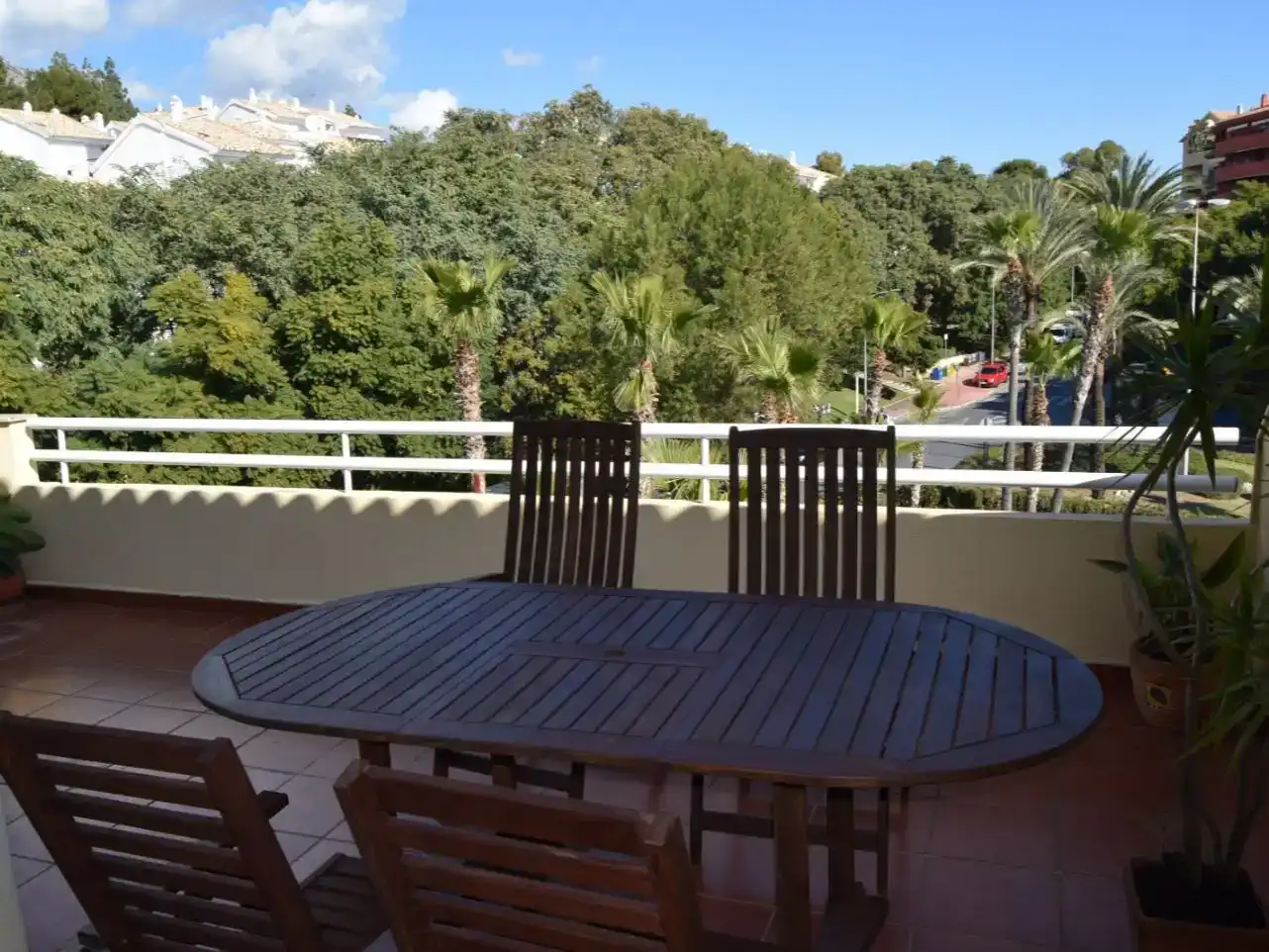 Terrasse von Wohnung zur Miete in Benalmádena mit Klimaanlage und Schwimmbad