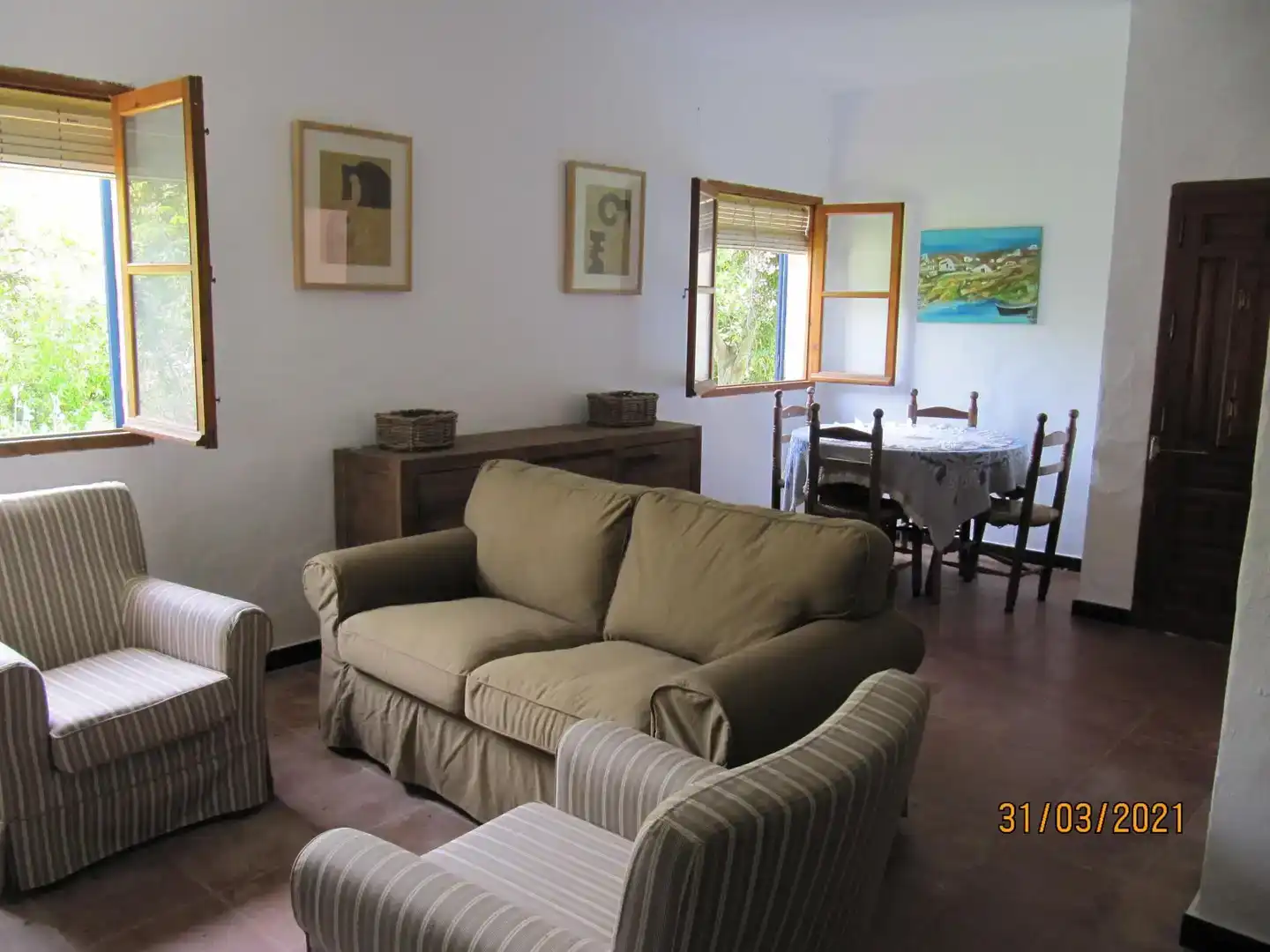 Sala de estar de Casa o chalet en venta en Alozaina con Jardín privado, Piscina y Amueblado