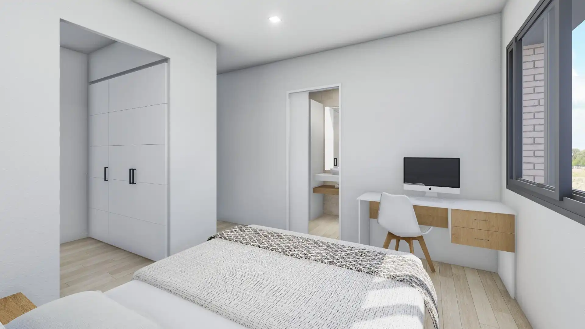 Schlafzimmer von Einfamilien-Reihenhaus zum Verkauf in La Garriga mit Klimaanlage, Heizung und Privatgarten