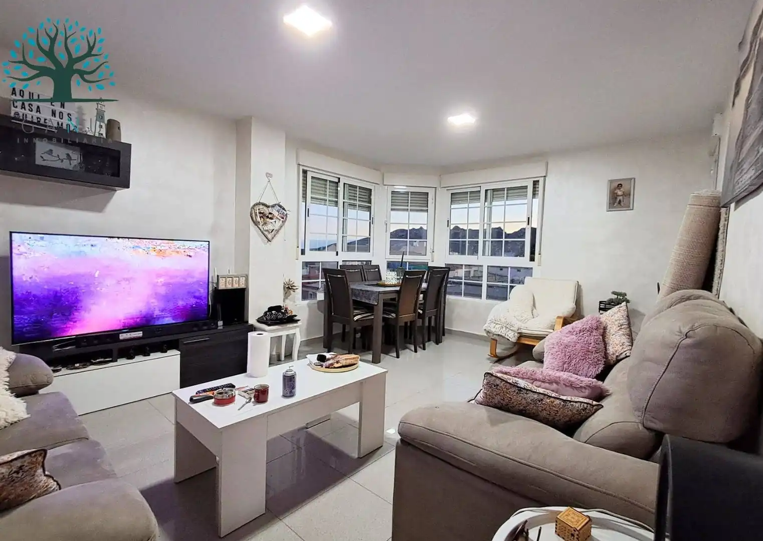 Sala de estar de Piso en venta en Mazarrón con Aire acondicionado, Terraza y Amueblado