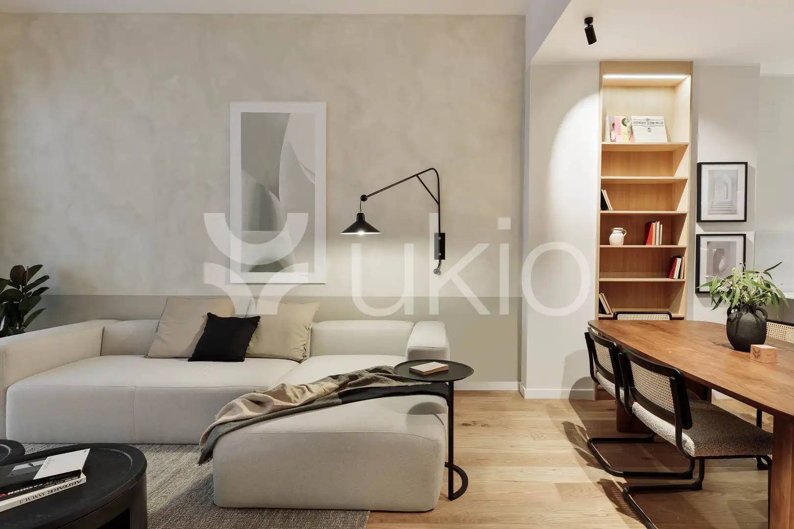 Sala de estar de Apartamento de alquiler en Barcelona con Aire acondicionado, Calefacción y Terraza