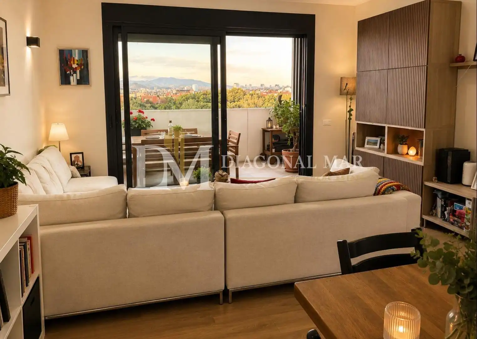 Sala de estar de Piso de alquiler en Sant Adrià de Besòs con Parquet, Balcón y Piscina comunitaria
