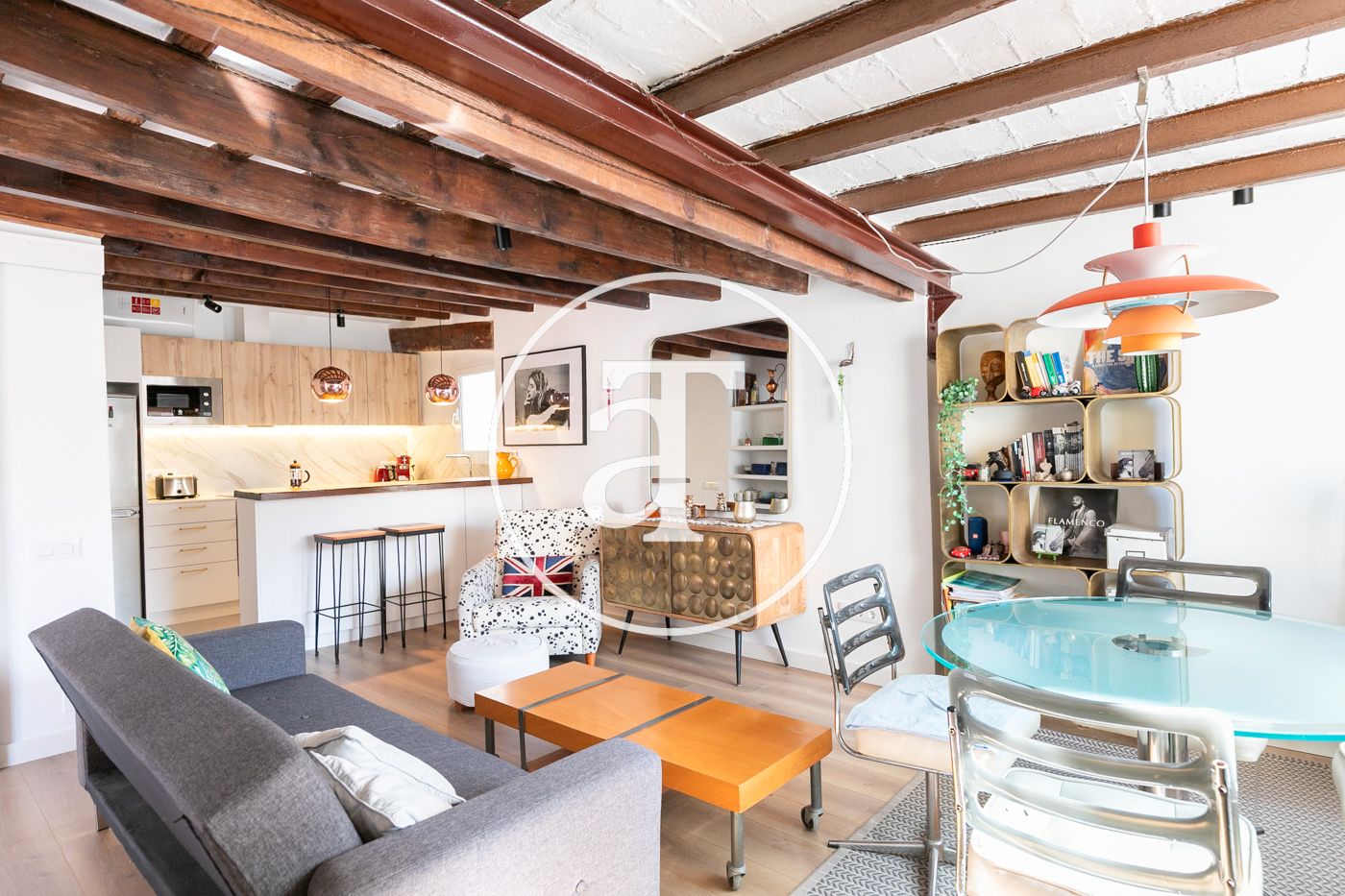 Living room of Attic to rent in  Barcelona Capital  with Air Conditioner, Heating and Terrace