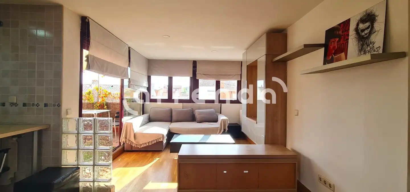 Sala de estar de Ático de alquiler en Madrid