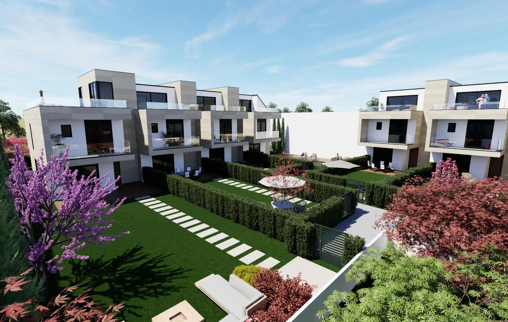 Vista exterior de Casa adosada en venta en Vigo  con Calefacción, Jardín privado y Terraza