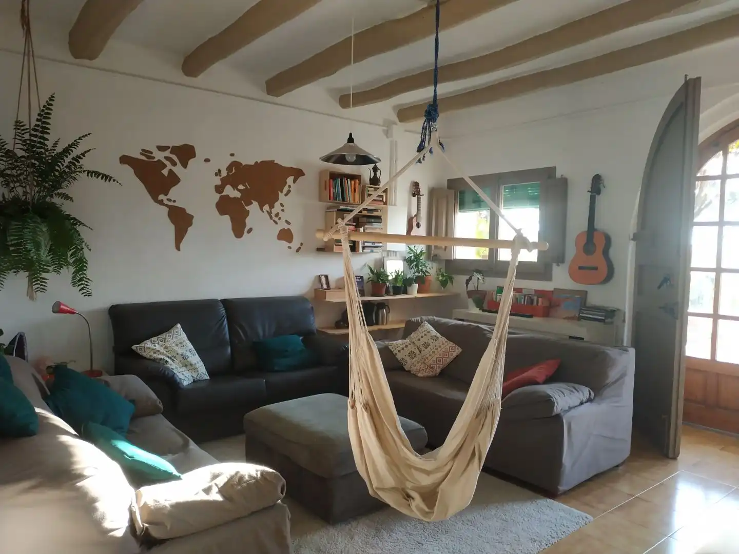 Sala de estar de Casa o chalet para compartir en Sant Esteve de Palautordera con Calefacción, Jardín privado y Parquet