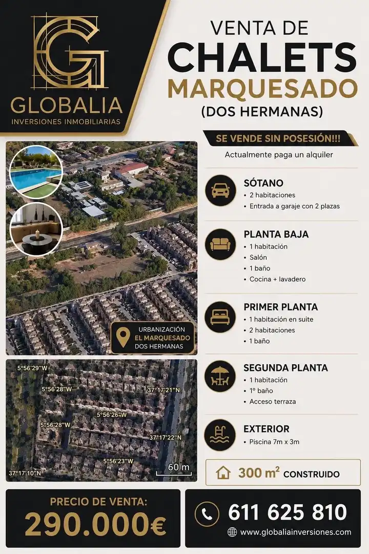 Exterior view of Houses for sale in Dos Hermanas  with Terrace, Swimming Pool and Balcony