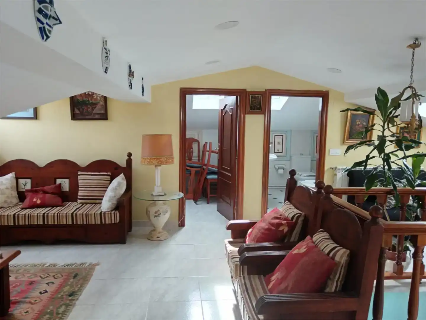 Wohnzimmer von Wohnung zur Miete in Catoira mit Privatgarten, Parkett und Möbliert
