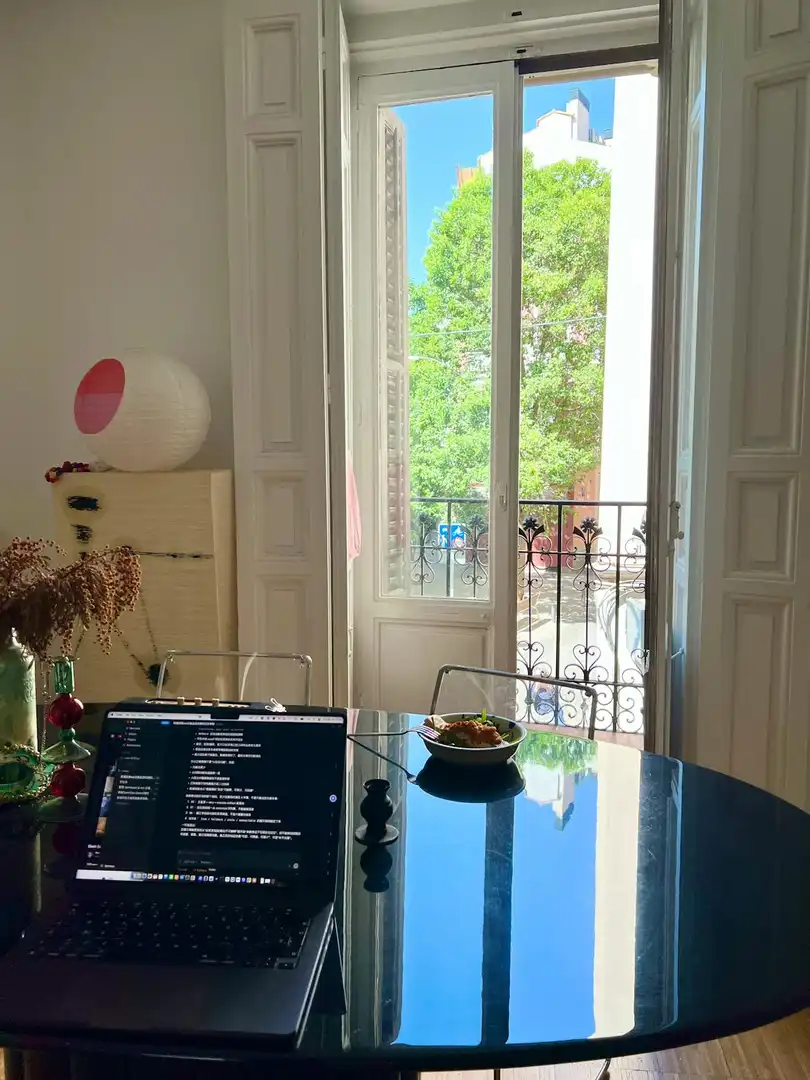 Balcony of Flat for rent in Madrid  with Air Conditioner, Heating and Private garden