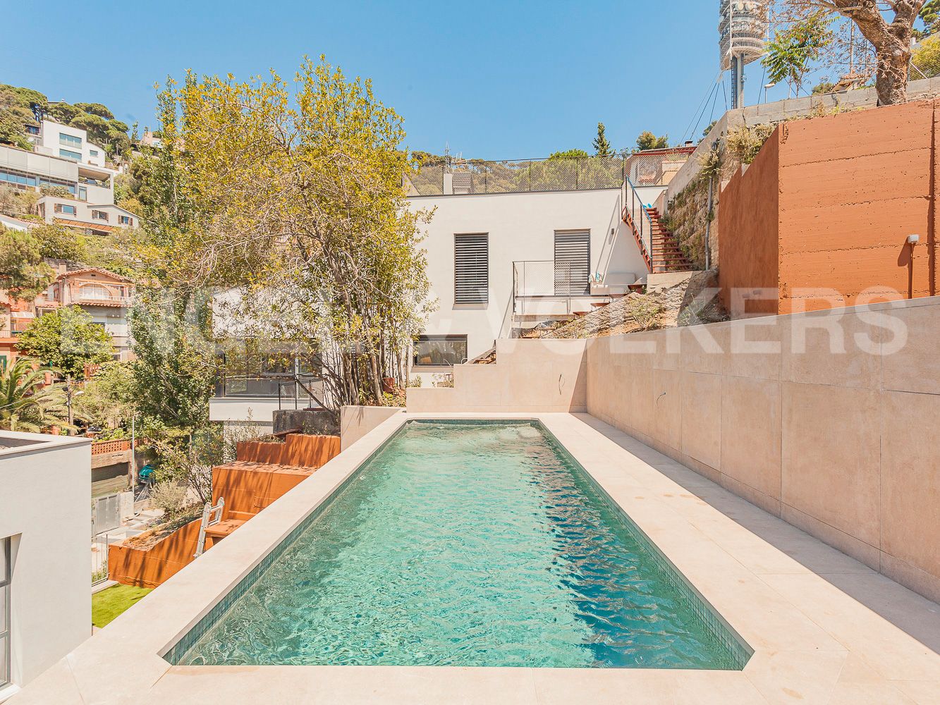 Vista exterior de Casa o xalet en venda en  Barcelona Capital amb Aire condicionat, Calefacció i Piscina