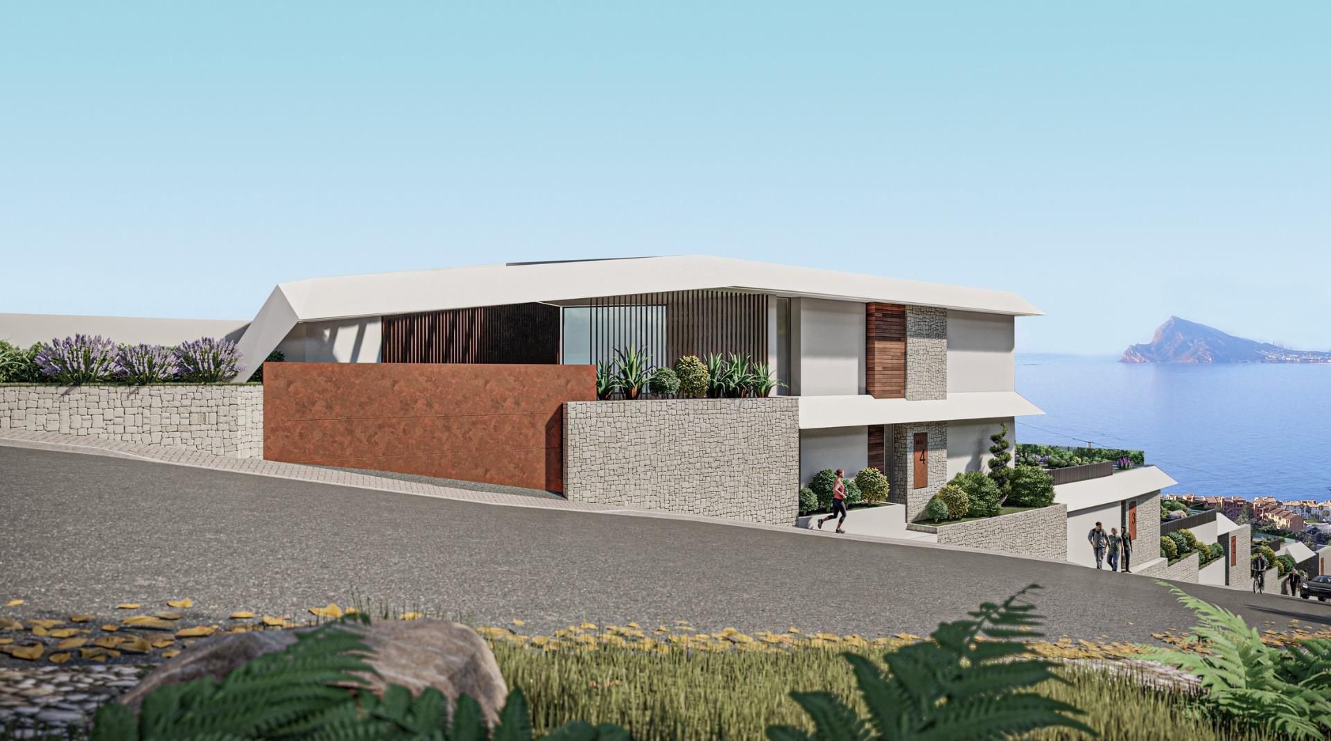 Vista exterior de Casa o xalet en venda en Calpe / Calp amb Aire condicionat, Jardí privat i Terrassa