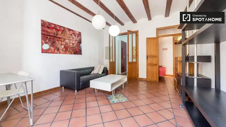 Wohnzimmer von Wohnung zur untervermieten in Valencia mit Klimaanlage, Heizung und Möbliert