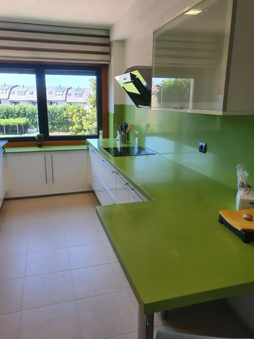 Cuina de Casa adosada en venda en Vigo  amb Calefacció, Jardí privat i Moblat